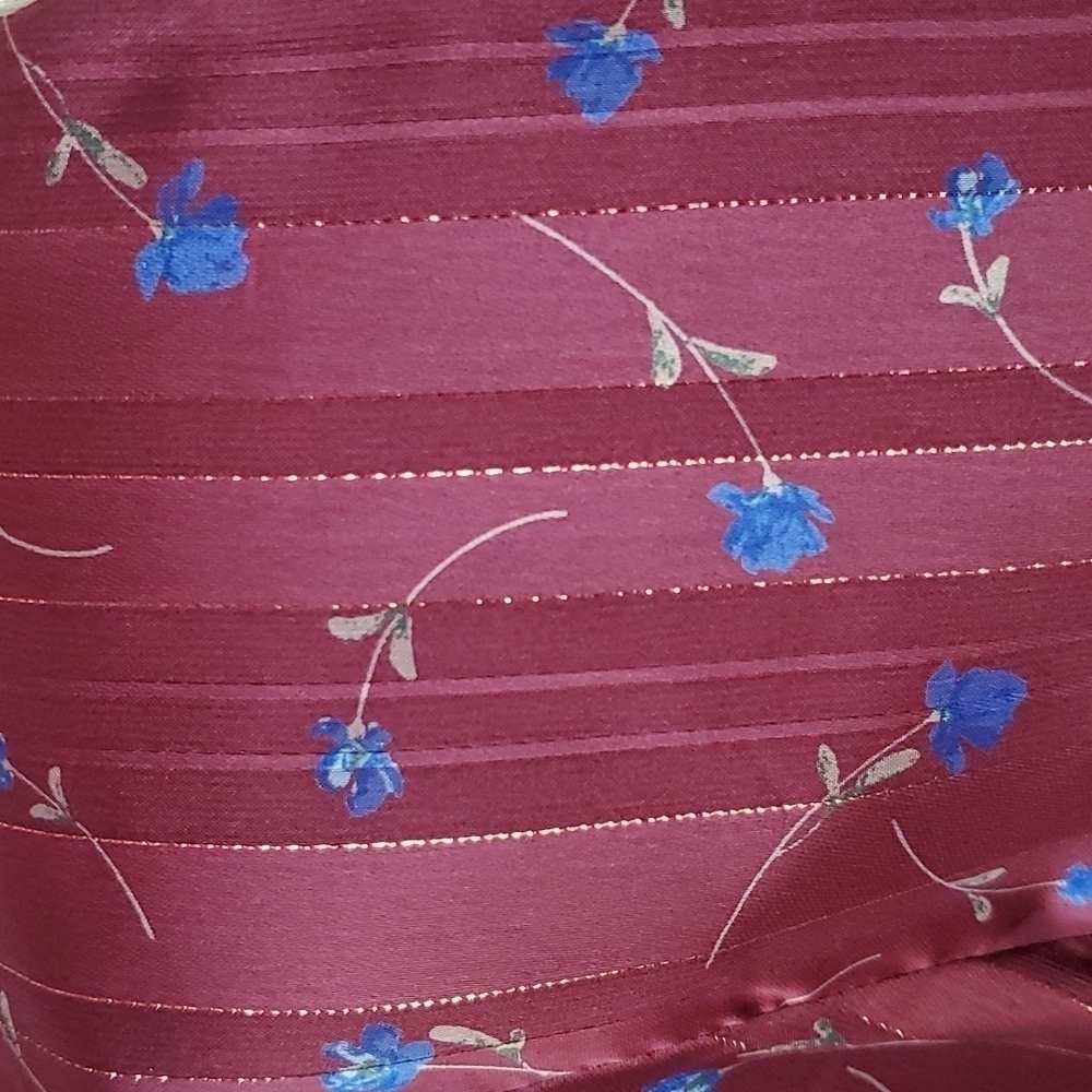Lush Purple and Blue Rose V-Neck long sleeve blouse - Picture 4 of 5